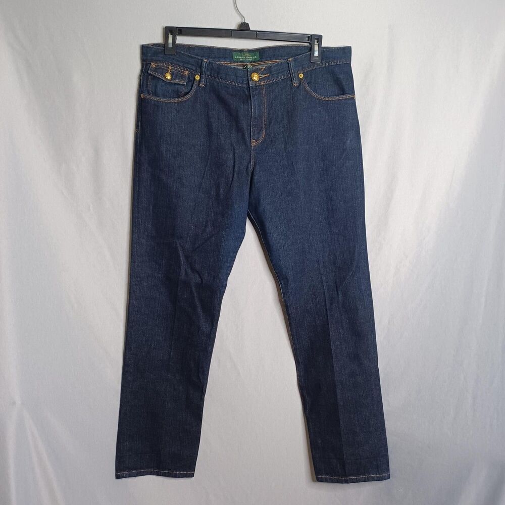 Lauren Ralph Lauren Jeans Womens 12 Boyfriend Straight Leg Blue Denim Pants